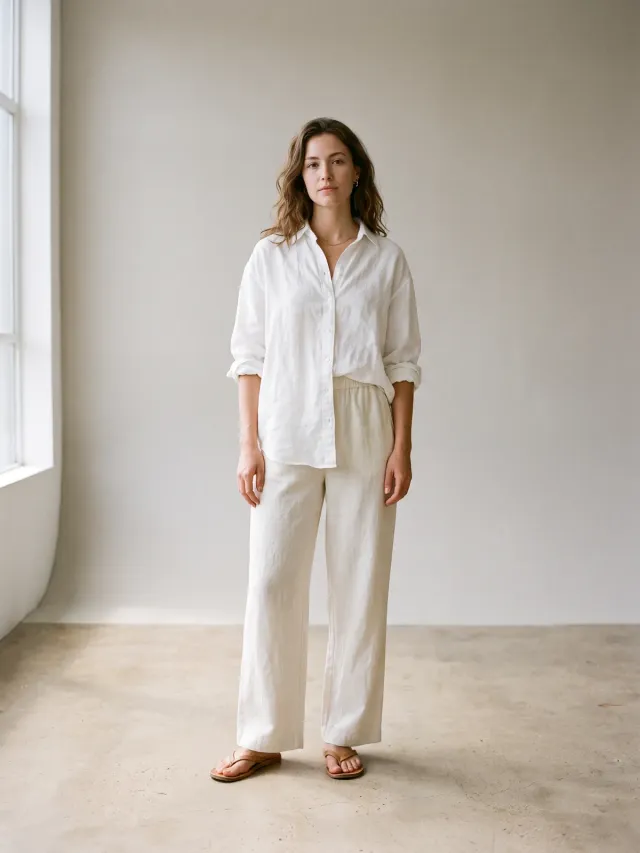 Camisa de lino blanca