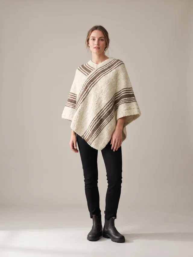 Poncho de lana a rayas